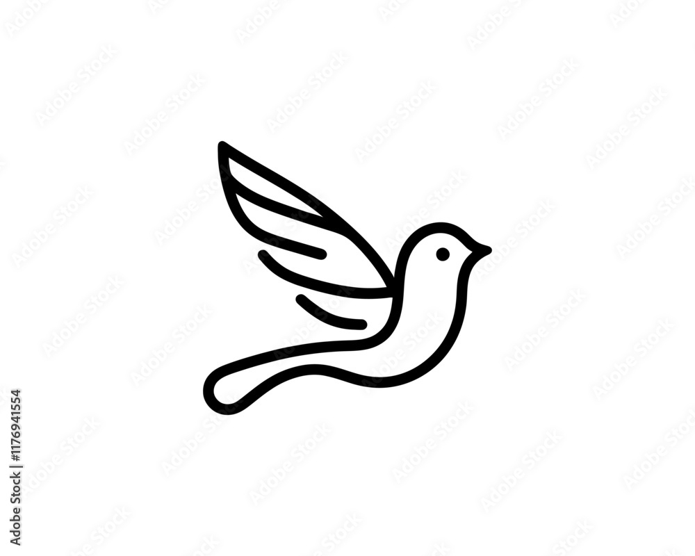 Bird Logo Design Icon Symbol Vector Illustration. Bird Logo Design Icon Symbol Vector Illustration.