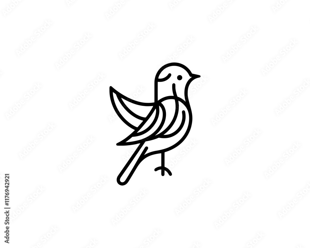 Fototapeta premium Bird Logo Design Icon Symbol Vector Illustration.