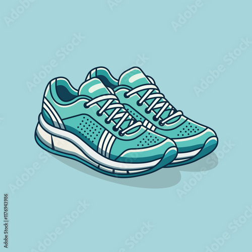 Running Shoes Cartoon Vector Icon Illustration. Fashion Object Icon Concept Isolated Premium Vector. Flat Cartoon Style