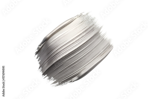 Silver brush stroke isolated on transparent background. png