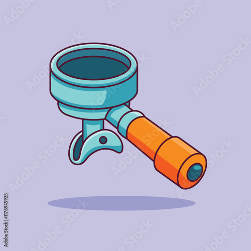 Portafilter Cartoon Vector Icon Illustration. Portafilter Rod Object Icon Concept Isolated Premium Vector. Flat Cartoon Style