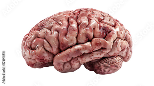 Brain of a cow isolated on a transparent background