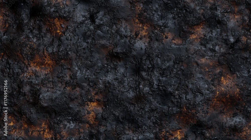 Stunning Dark Volcanic Texture, Molten Rock Surface Stunning Dark Volcanic Texture, Molten Rock Surface