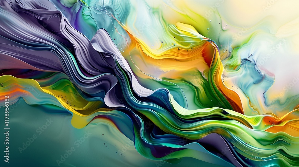 Fototapeta premium Vibrant Abstract Fluid Art