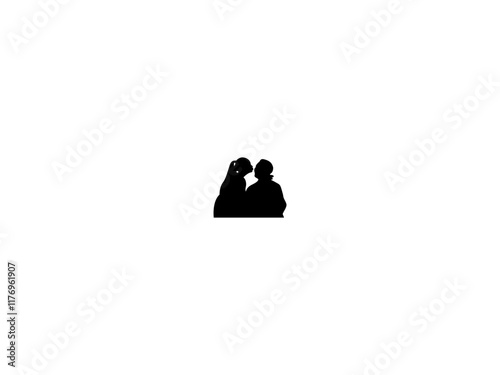 Black Silhouette vector mother's day illustrations.