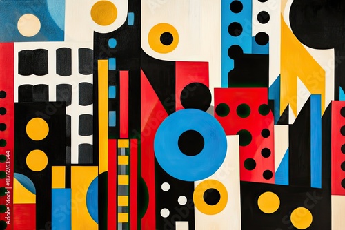 Abstract Geometric Composition with Vibrant Colors
