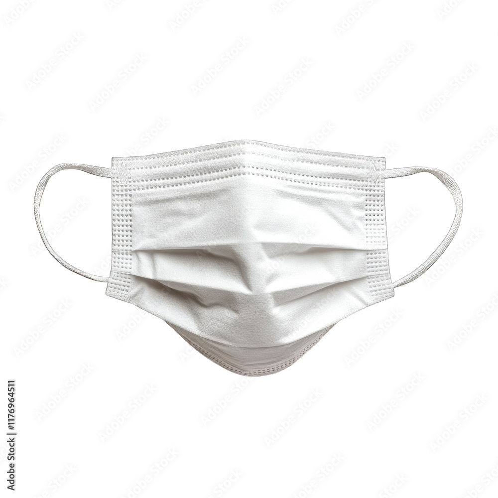 Medical face mask isolated on transparent background png