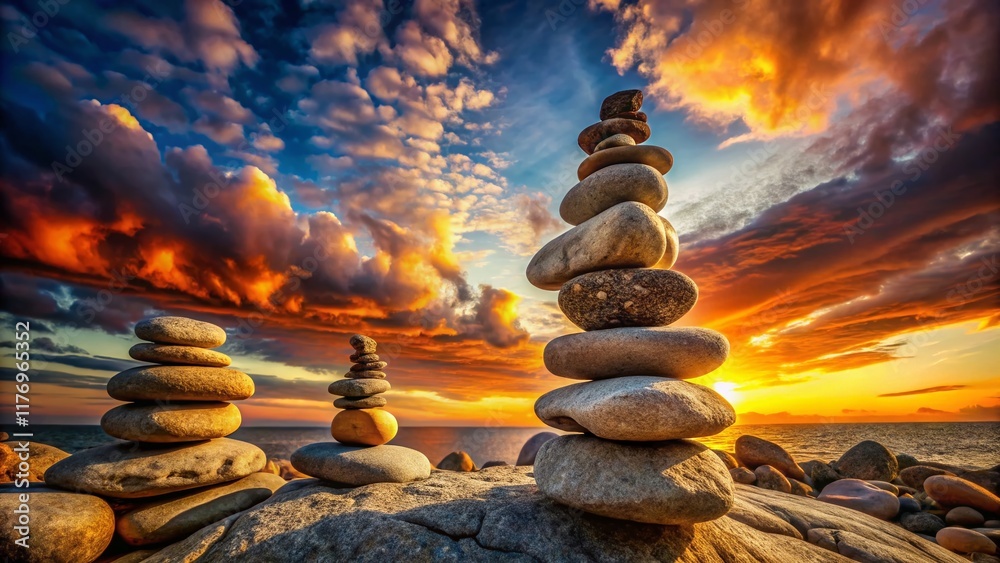 Obraz premium Precariously Balanced Rocks, Nature's Architectural Marvel, Stunning Landscape Photography