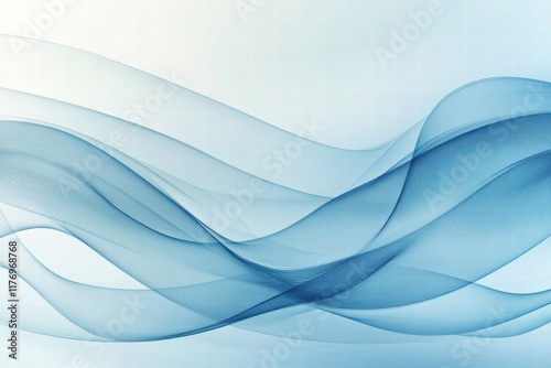 Intricate and serene abstract representations of ocean wave patterns in soft blue hues. Generative AI photo