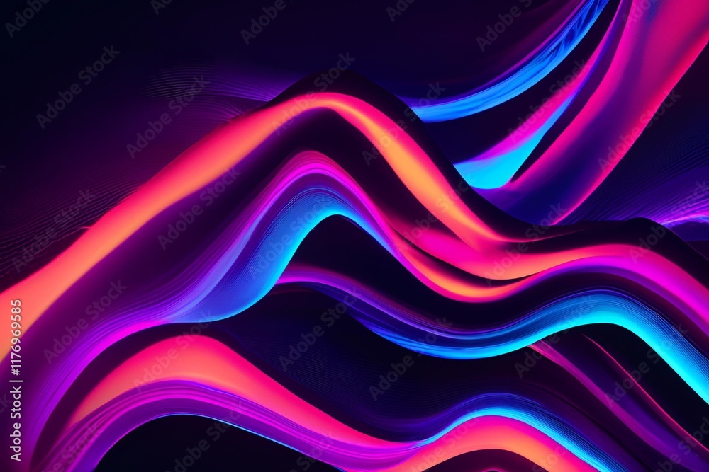 Hologram background, Dynamic Fluid Wave Pattern in Neon Colors for Background Hologram background, Dynamic Fluid Wave Pattern in Neon Colors for Background