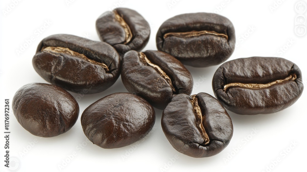 Top view of Coffee beans Coffee beans isolated on white background Top view of Coffee beans Coffee beans isolated on white background