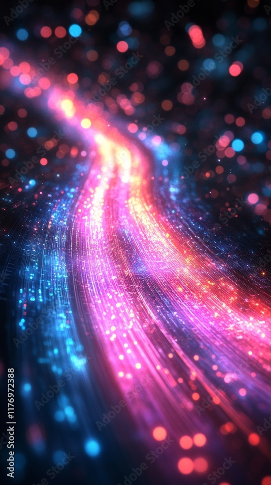 Abstract Cybersecurity Pastel Light Beams and Glowing Data Streams on Dark Background Abstract Cybersecurity Pastel Light Beams and Glowing Data Streams on Dark Background