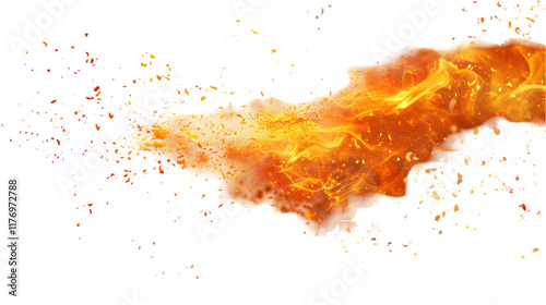 fire embers or spark particles with isolated on a transparent background