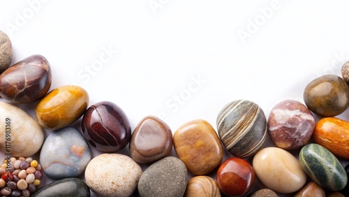 Wallpaper Mural Serene River Stones Frame: Blank Space for Culinary Design Projects Torontodigital.ca