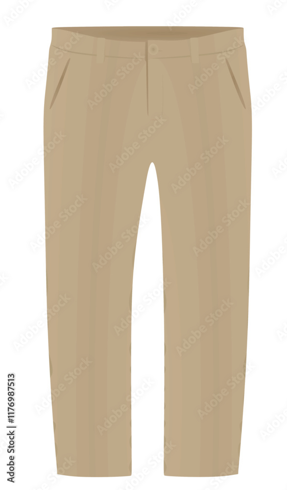 Brown chino pants. vector illustration Brown chino pants. vector illustration