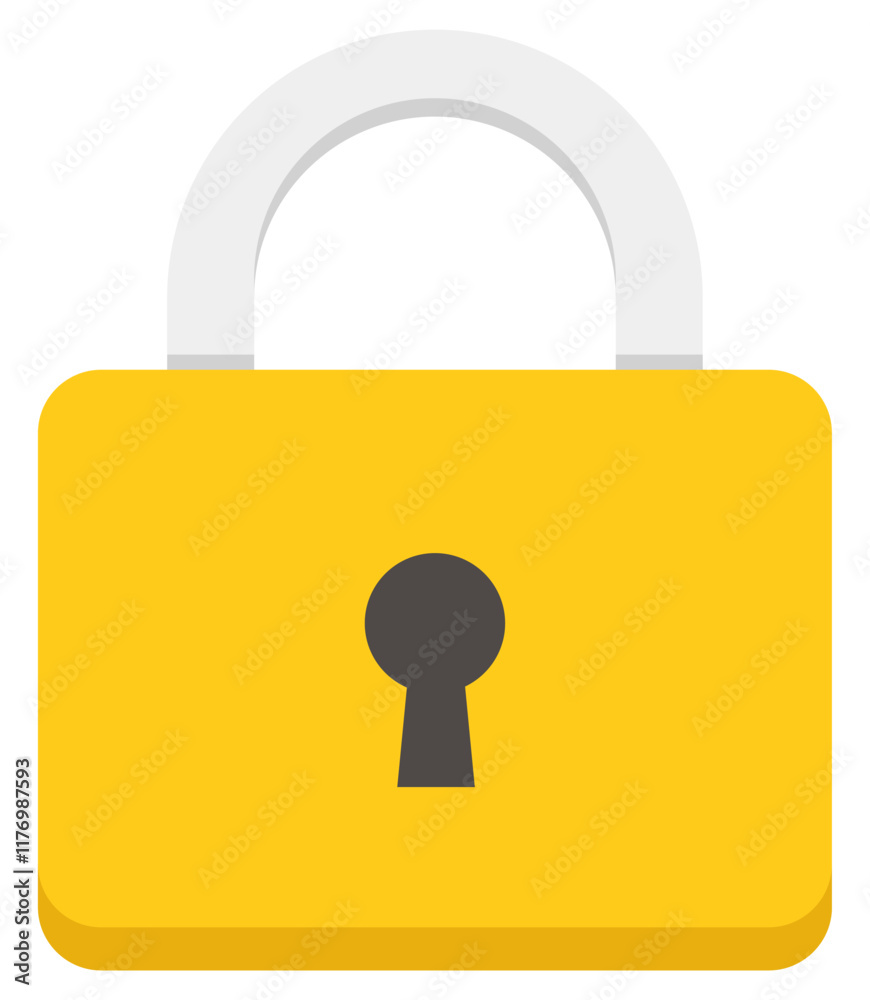 Padlock flat icon vector isolated on white background. Padlock flat icon vector isolated on white background.