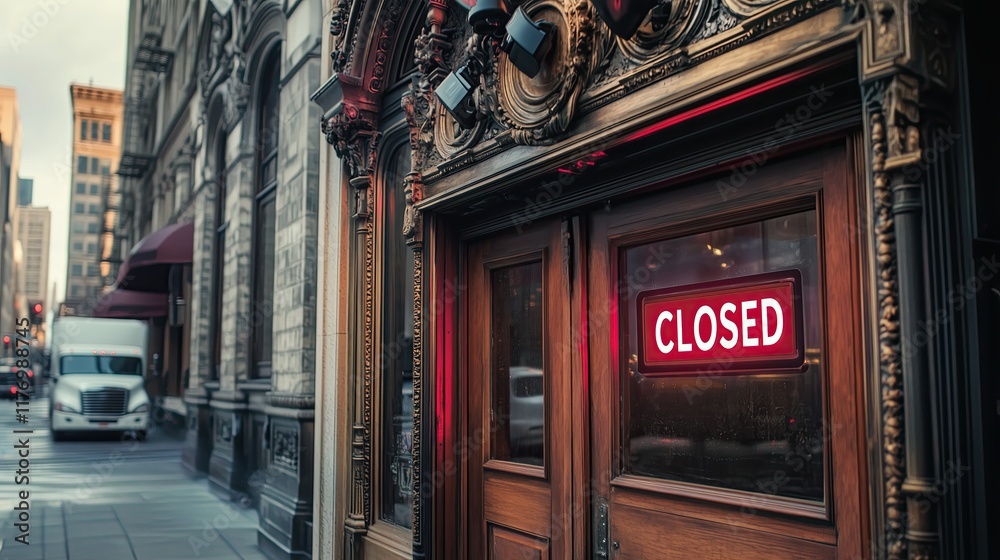 A sign reading “Closed” at the entrance to a nightclub
