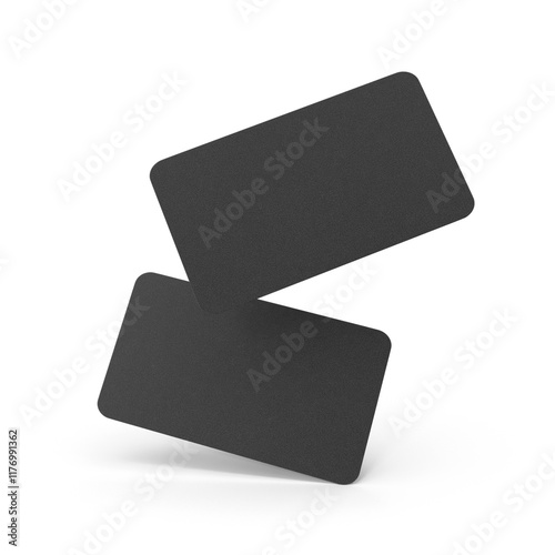 black rounded business card mockup