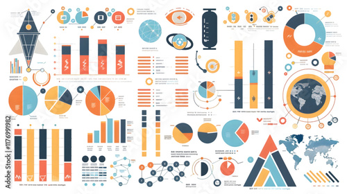infographic science template png. and power point design isolated on a transparent background