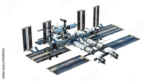 International Space Station isolated on a transparent background