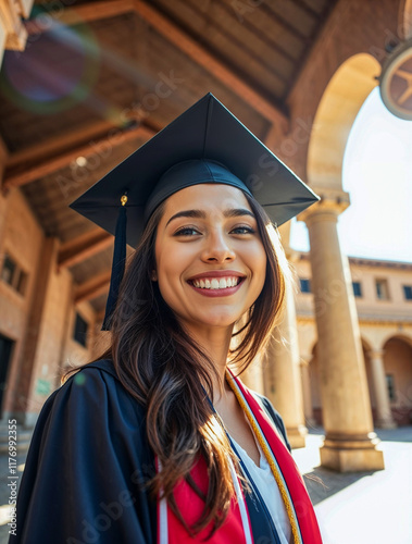 Celebrating Success: Young Woman's Graduation Portrait