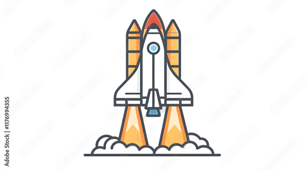 Line icon Representing a Space Shuttle for Aerospace and Exploration Themes suitable for apps and websites UI designs. isolated on a transparent background Line icon Representing a Space Shuttle for Aerospace and Exploration Themes suitable for apps and websites UI designs. isolated on a transparent background