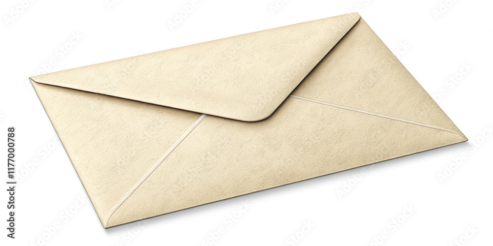 Elegant Beige Envelope Illustration Isolated on a Clean White Background for Stylish Communication Elegant Beige Envelope Illustration Isolated on a Clean White Background for Stylish Communication