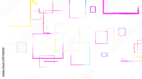 Neon rectangle frame. glowing outline shapes . Vector abstract background Illustration. isolated on a transparent background