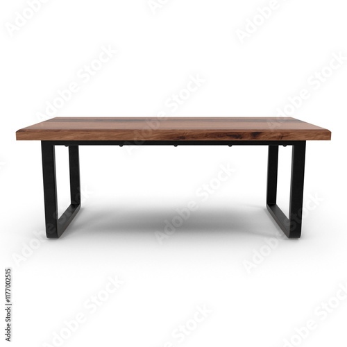 wooden table isolated on white