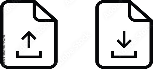 Upload and Download File Icons. File upload line icon for website design.