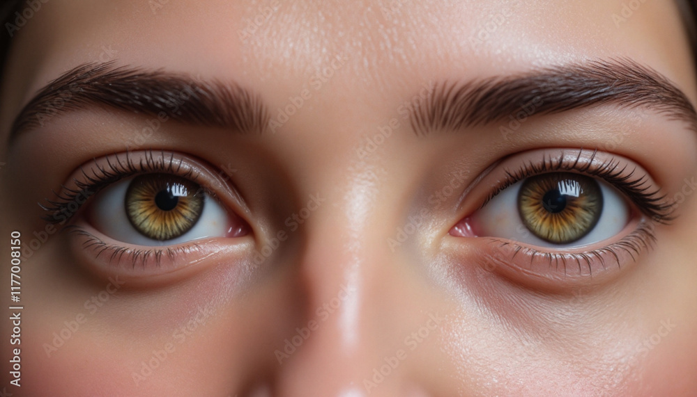 Fototapeta premium Irritated eyes with visible redness, seasonal allergies concept