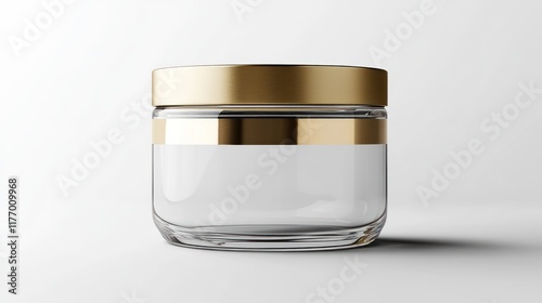 Wallpaper Mural Elegant Glass Jar with Gold Accents: Mockup for Cosmetic or Skincare Products Torontodigital.ca