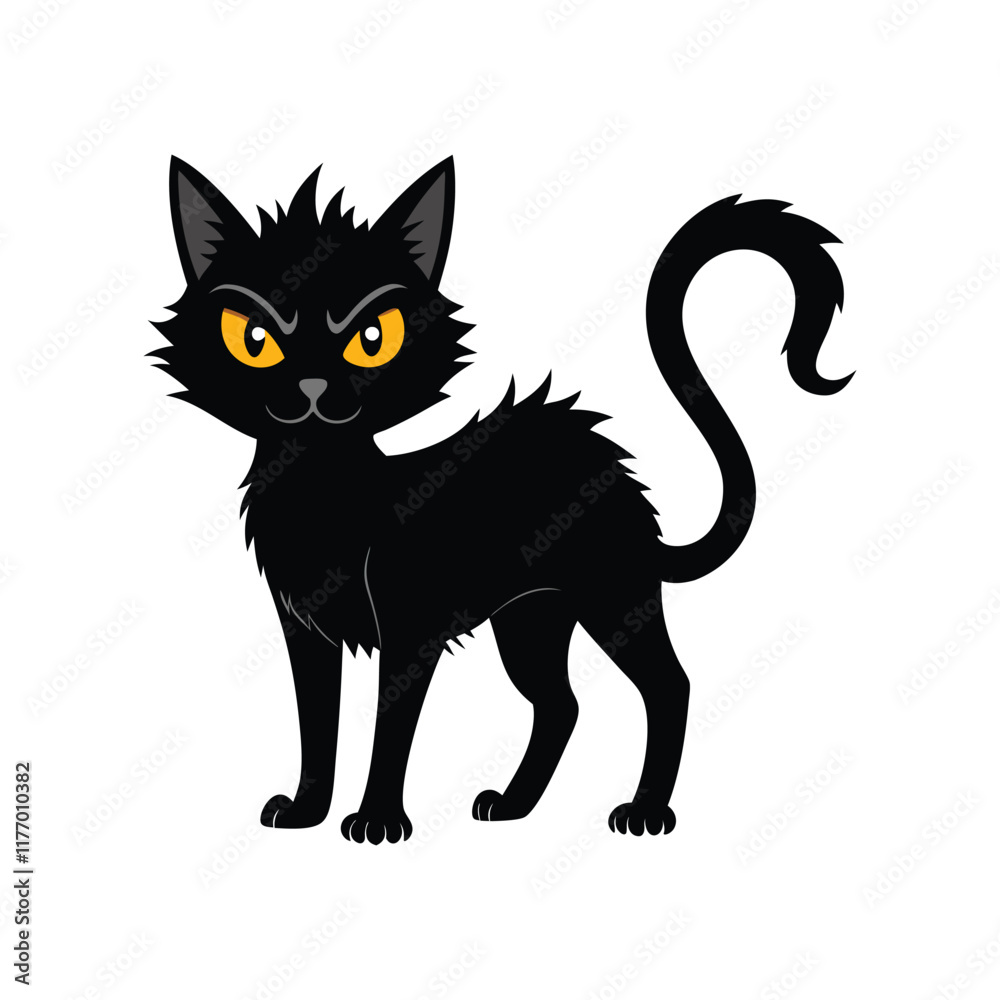 Obraz premium Black Cat Illustration Vector Art