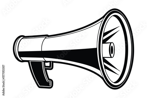 Line art illustration of a megaphone.eps