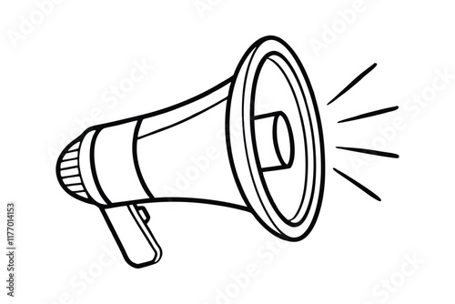Line art illustration of a megaphone9.eps