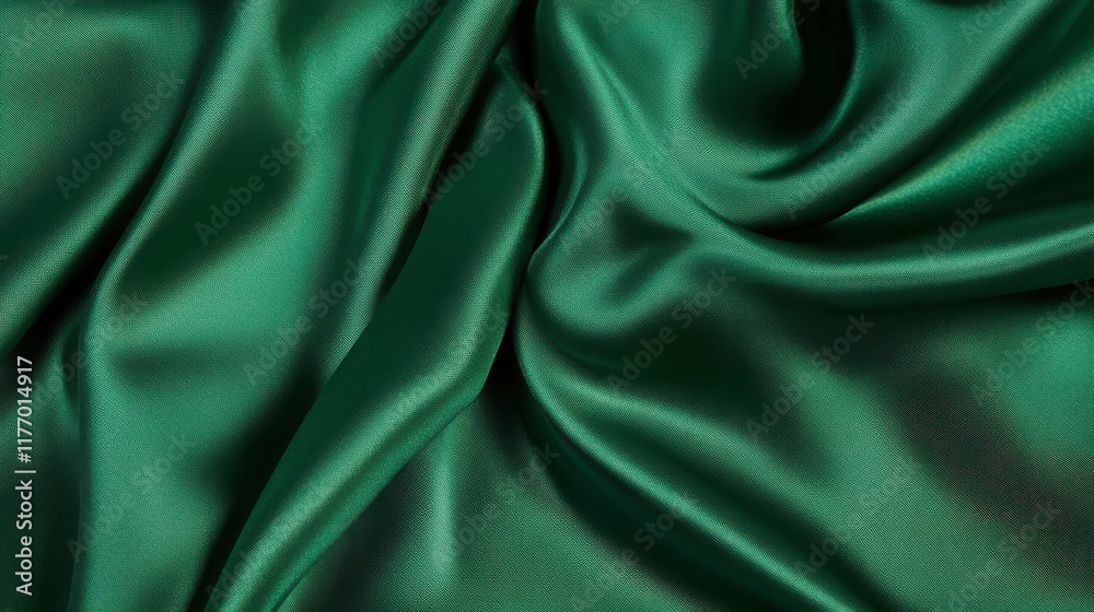 Deep Emerald Green Satin Fabric Texture - Luxurious and Smooth Deep Emerald Green Satin Fabric Texture - Luxurious and Smooth