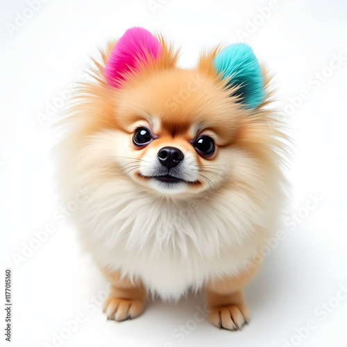 Pomerania con Orejas de Colores