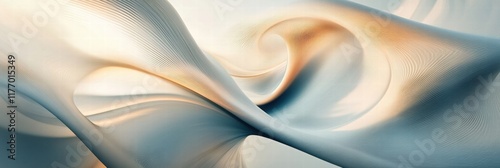 Wallpaper Mural Dynamic abstract wind lines creating fluid patterns in soft hues of blue and gold. Generative AI Torontodigital.ca