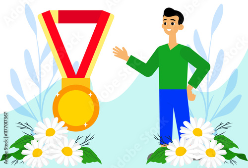 Medal Concept Illustration Stylish and Beautiful