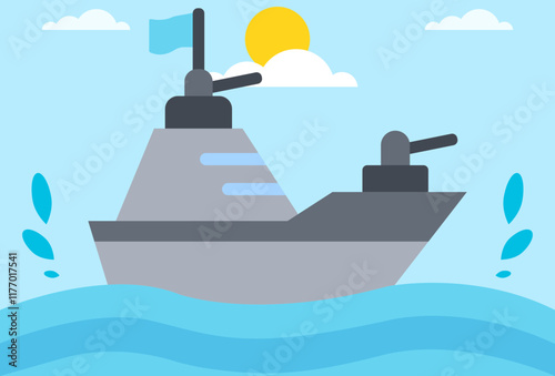 Gunboat Concept Illustration Stylish and Beautiful