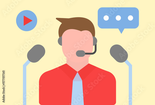 Interpreter Concept Illustration Stylish and Beautiful