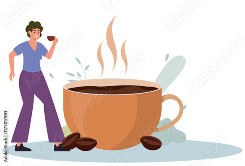 Coffee Cup Concept Illustration Stylish and Beautiful