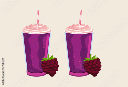 Smoothie Concept Illustration Stylish and Beautiful