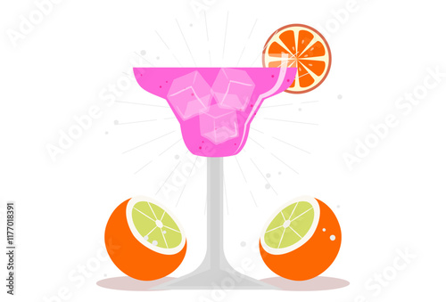 Cocktail Concept Illustration Stylish and Beautiful