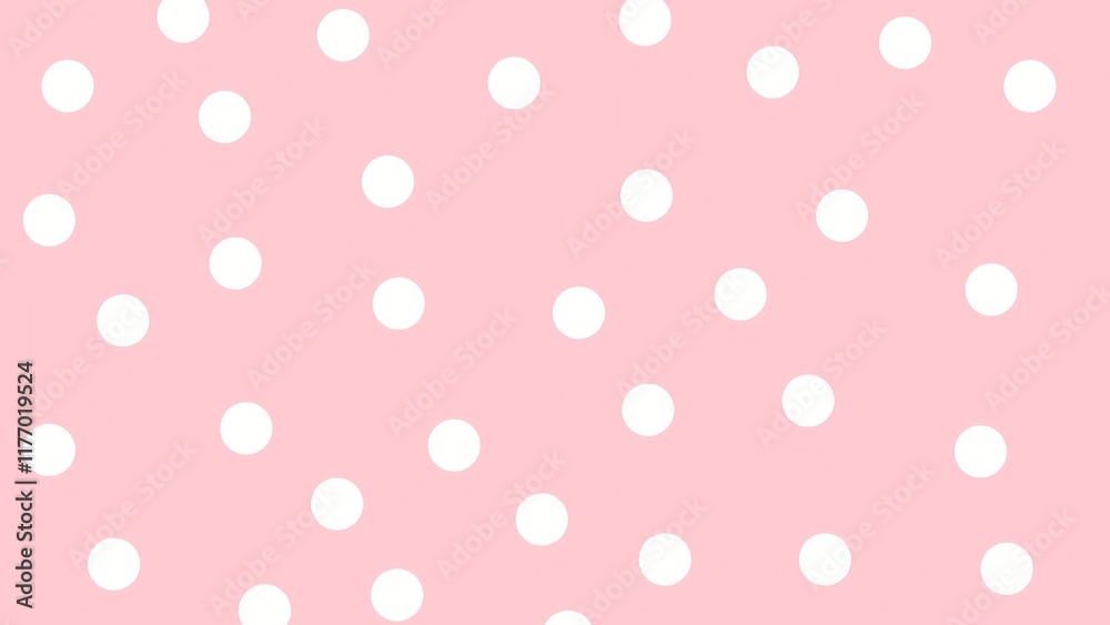 Pink background with white polkadots 