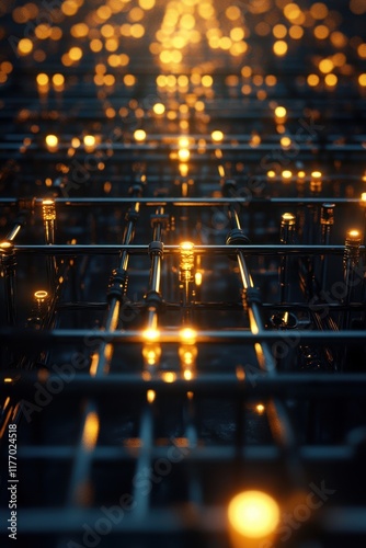 Energy grids with flickering lights symbolize dire resource scarcity and the looming threat of blackouts in urban environments