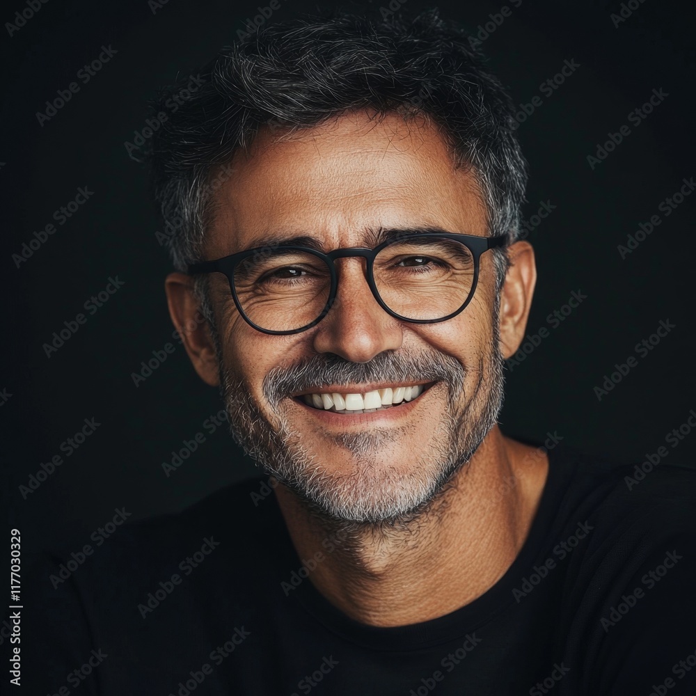 Portrait of a Smiling Man with Glasses Portrait of a Smiling Man with Glasses