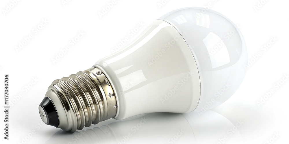 White Light Bulb Isolated on a White Background for Energy Solutions White Light Bulb Isolated on a White Background for Energy Solutions