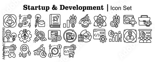 Startup and Development Vector icon set