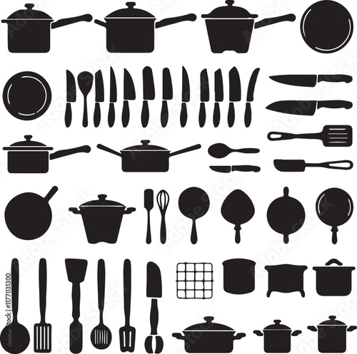 set of kitchen utensils